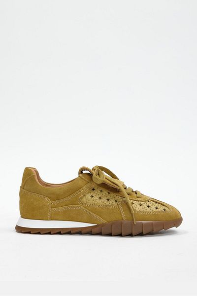 NILUFARR Minova Yellow Genuine Leather Women's Sneaker