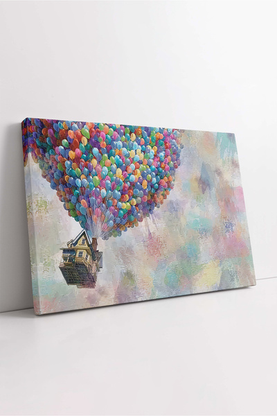 KOSS Dijital Pictură pe pânză pentru casă cu baloane, pictură cu baloane colorate, pânză pentru casă zburătoare, calitate premium, pânză de lux