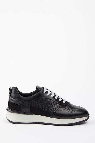 Galliano Shoes Genova Genuine Leather Black Soft Floater Eva Ready Sole Sneaker
