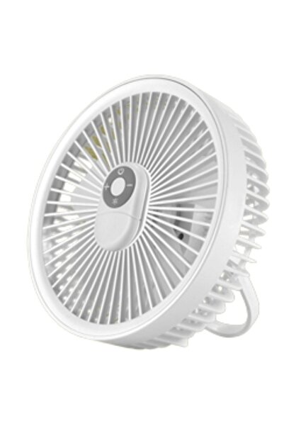 İdeas4comfort Ventilator portabil cu cârlig, Ideas4Comfort, reîncărcabil USB, motor de 10W, baterie de 4000mAh, lampă LED