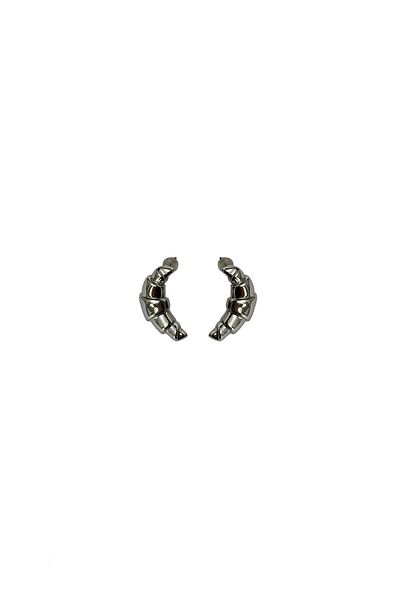 Aqua Di Polo 1987 Women's Silver Croissant Earrings