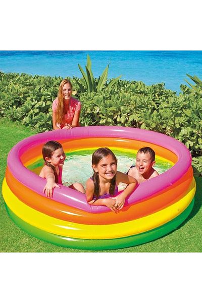 Intex Inflatable pool for children with 3 rings, size 168x46 cm, capacity 780 l, Multicolor