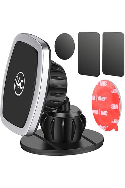 İdeas4comfort Suport magnetic pentru telefon auto cu montare pe bord, compatibil universal, rotație 360°, Ideas4Comfort,