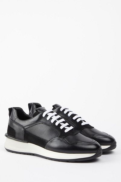 Galliano Shoes Genova Genuine Leather Black Soft Floater Eva Ready Sole Sneaker