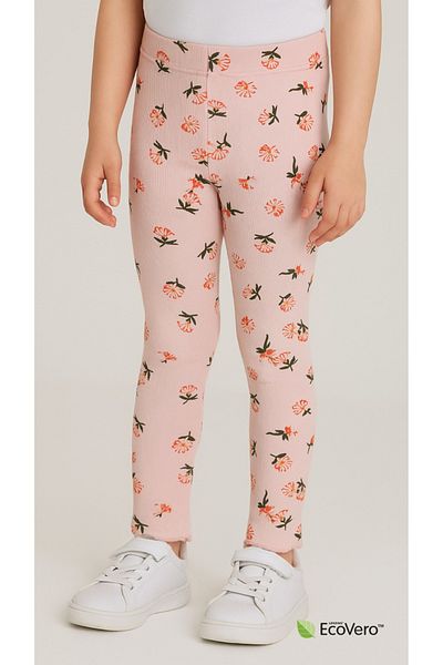 Kyex Pure Dots Girls Summer Floral Print Dusty Pink Leggings