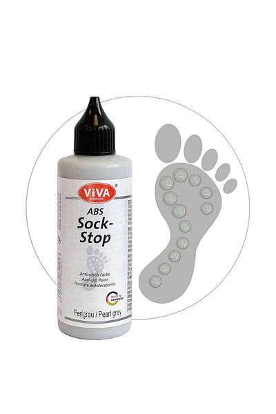 Viva Decor Anti-slip paint for socks and textiles ABS Sock-Stop VIVA DECOR, 82ml Light gray