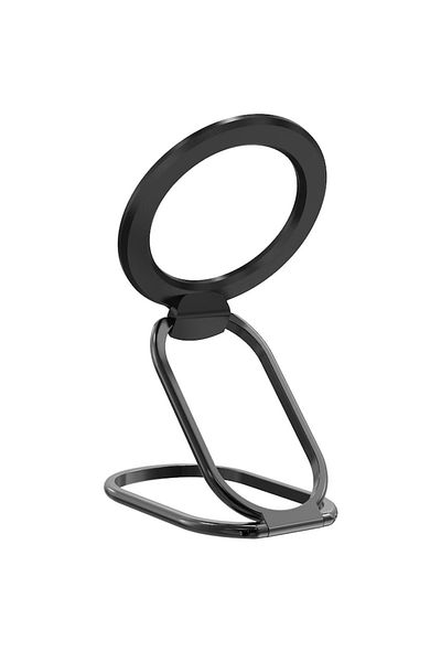 İdeas4comfort Universal phone ring holder, magnetic, rotatable, compatible with iPhone & Android, black