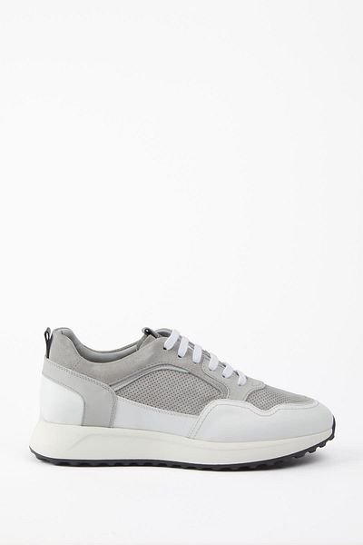 Galliano Shoes Genova Genuine Leather White Soft Gray Suede Eva Ready Sole Sneaker