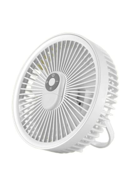 İdeas4comfort Portable Fan with Hook Support, Ideas4Comfort, USB Rechargeable, 10W Motor, 4000mAh Battery, LED Lam
