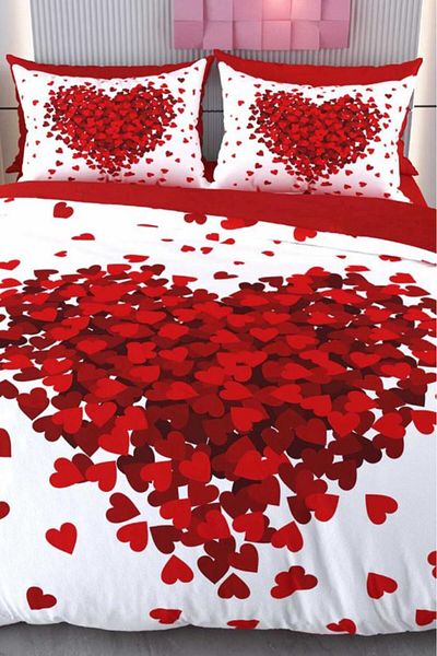 Çeyiz Diyarı Set de lenjerie de pat dublu Dalya Micro Satin 3D imprimat digital