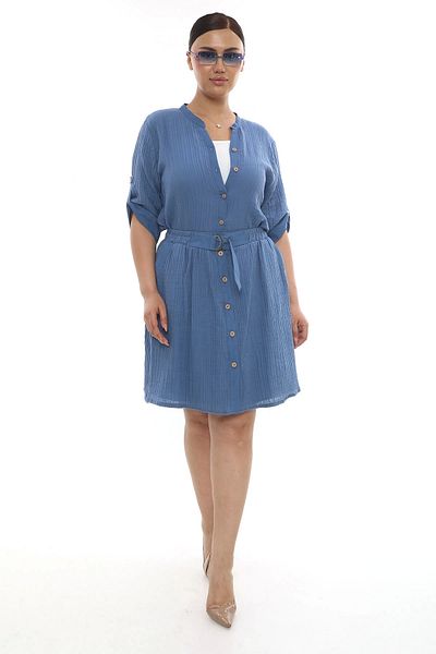 Lady Majestic Plus Size Women's Lined Muslin Fabric Buttoned Pocket Skirt