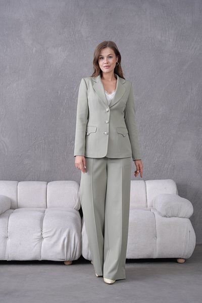 nodilife Women's Suit with Pocket Button Accessories Light Green
