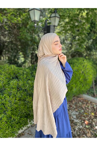 MENESSA شال بامبو مطوي باللون العاجي