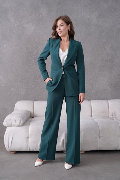 nodilife Stone Embroidered Women's Suit Dark Green