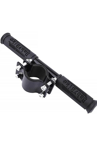 İdeas4comfort Supplementary Handlebar for Scooter, Adjustable, 23 cm, Silicone Grips, Black