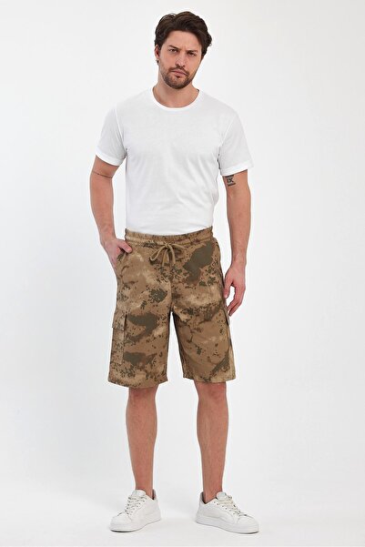 yakamor Ανδρικό υφαντό σορτς καμουφλάζ Gabardine