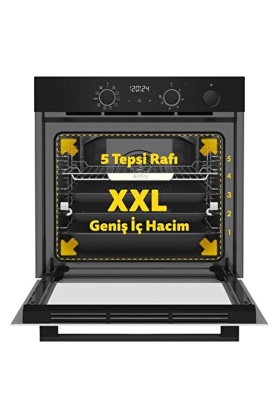 Simfer Ank.Fırın Steam Master Siyah Cam Dij.Saat