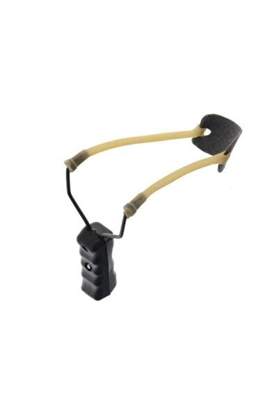 SIKS ® praștie de buzunar cu mâner ergonomic și șnururi elastice, neagră