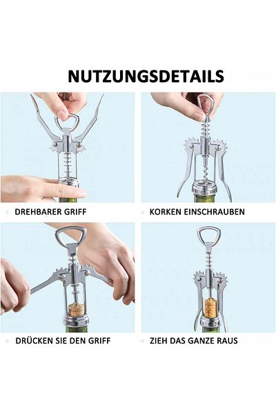 SVUPUE Set of 2 Svupue bottle openers, stainless steel, silver, 17 x 3.5 x 4.5 cm