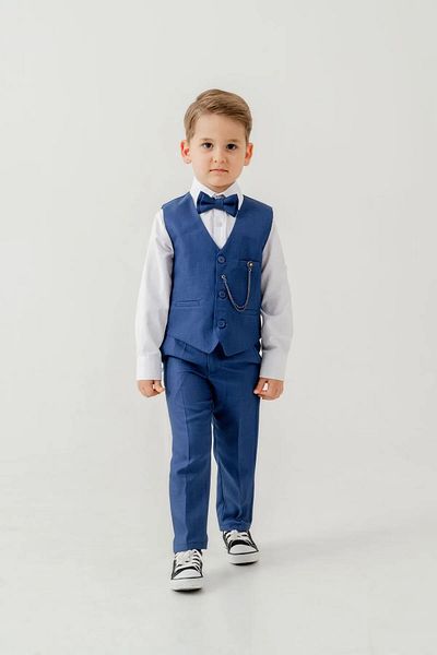 Zaziko Kids Boys Slim Fit Suit with Vest – 4 Pieces (Vest, Pants, Shirt, Bowtie) Te.7026