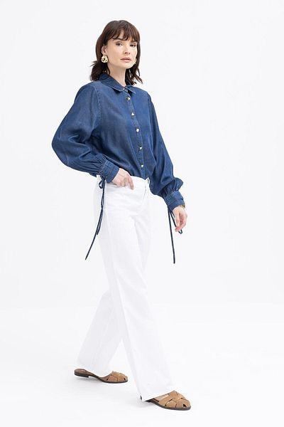 ALLDAY White-Wide Leg Lycra Trousers