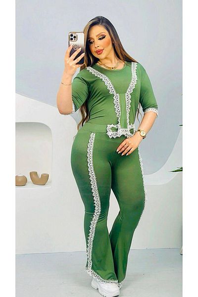 Kaptins Women's Tracksuit Set & Top-Bottom Set with Bow Detail