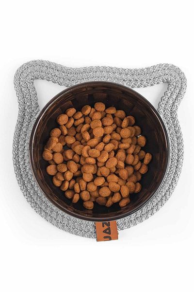 GOBYPET Small Size Round Jute Cat Dog Food Mat with Ears, Straw Pet Mat, Multi-Purpose Mat 1