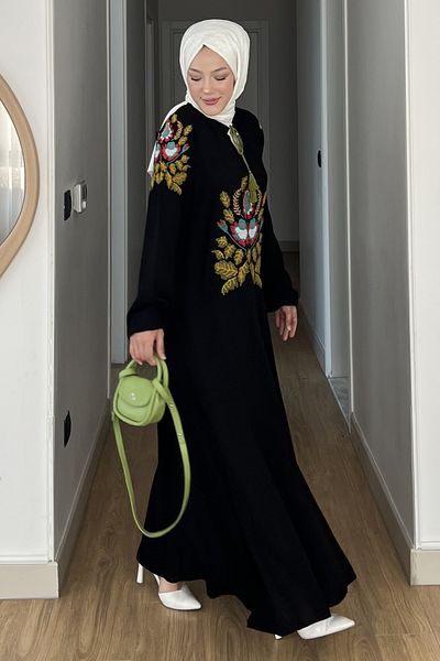 SaklıButik Dream Embroidery Tassel Long Sleeve Dress Sk-8531