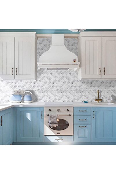 Rabadon Mutfak Tezgah Arası Kaplama Mermer Desenli Yapışkanlı Folyo Fayans Kaplama Sticker 60cm X 100cm