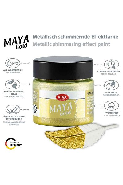 Viva Decor Maya-Gold VIVA DECOR glossy acrylic metallic paint, 45ml Silver yellow