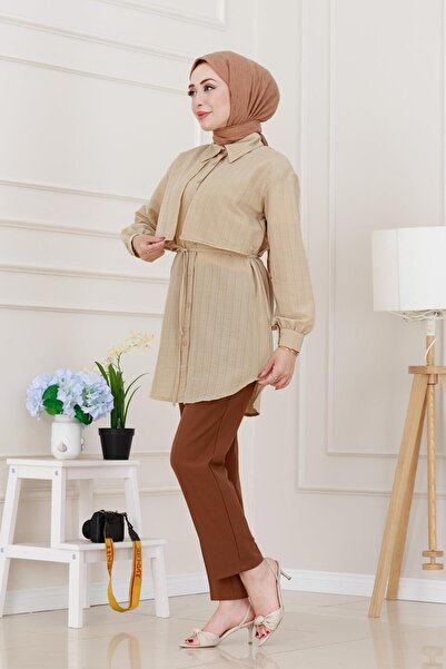 Sevitli Lace-Up Allerli Stone Tunic-Beige
