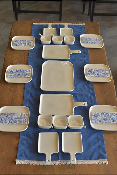 şirin eşyalarım 25 Piece 6-Person Pure Royal Porcelain Breakfast Set