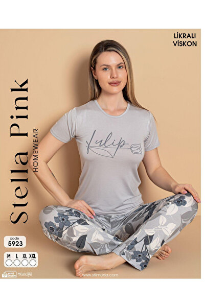 STELLAPİNK STELLA PİNK Γκρι Πιτζάμες Σετ Πιτζάμες Κάτω Τοπ 5923