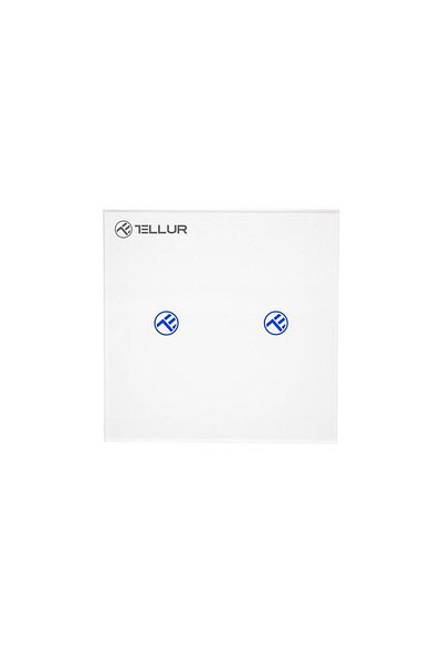 TELLUR Intrerupator Dublu Wi-Fi cu Touch din Sticla Tellur, SS2N, 2 Porturi