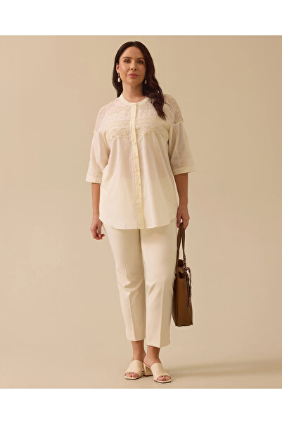 Gala-Xi Büyük Beden Düğmeli Fistolu Gömlek