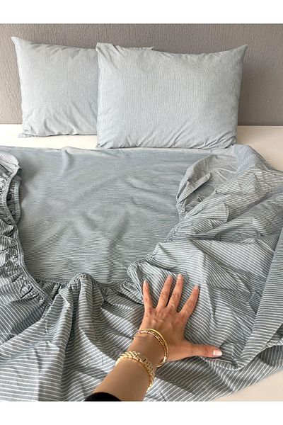 HOME MOD STORE طقم ملاءة سرير مع غطاء مطاطي ووسادة