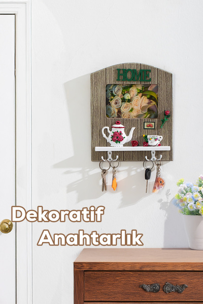 Porsima 2070 Duvara Montajlı Dekoratif Anahtarlık Dolabı - Anahtar Askılığı Saklama Kabini 22X26,5cm