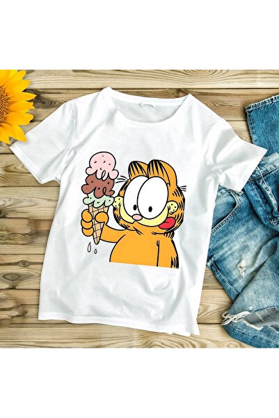 SOHR تي شيرت للأطفال مطبوع عليه آيس كريم غارفيلد مقاس كبير