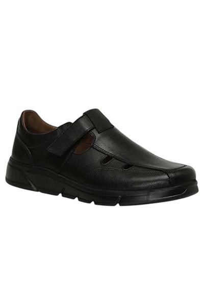 Polaris 107409 4Fx Black Men's Comfort Leather Sandals