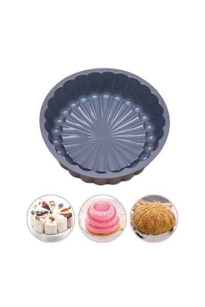 SIKS Baking Pan for Cakes, Cake, Silicone Material, Round, 20x6 cm, Gray
