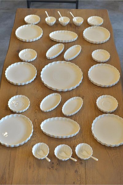 şirin eşyalarım Passion 31 Piece White Porcelain Breakfast Set for 6 People