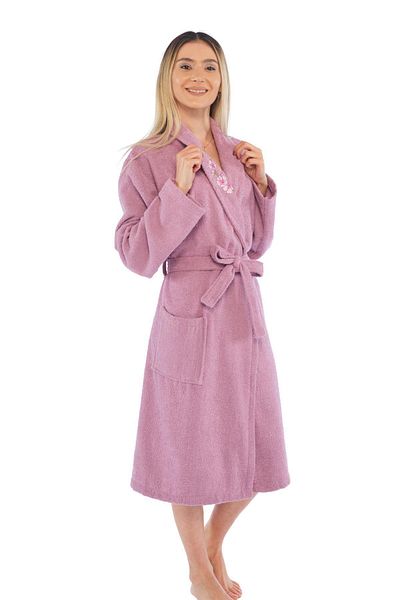 Zeynep Tekstil Μπουρνούζι Arya Κεντημένο 100% Βαμβάκι Δαμάσκηνο