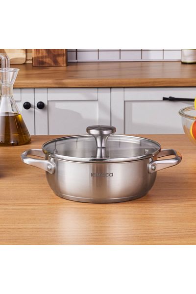 Karaca Elite Edelstahl-Kasserolle Flach 20 cm