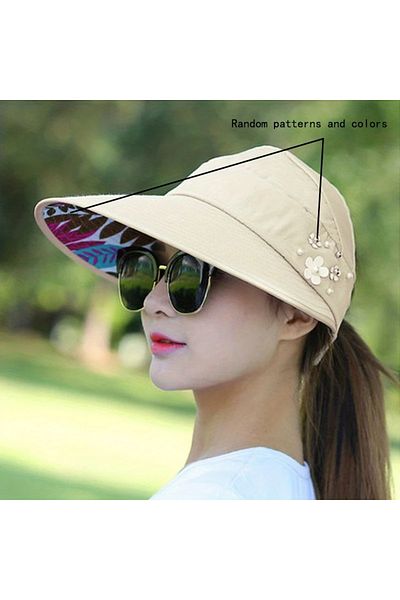 GlassySKY Wide Brim Foldable and Breathable Women Hat Sun Protection,,Summer Beach Holiday Outdoor