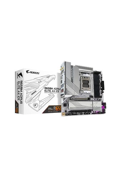 Gigabyte Placa de baza GIGABYTE B650M AORUS ELITE AX ICE, AM5, AMD B650, mATX