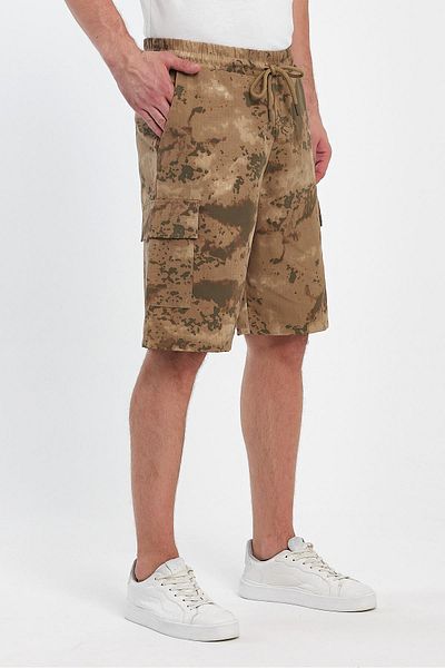 yakamor Men's Woven Gabardine Camouflage Shorts