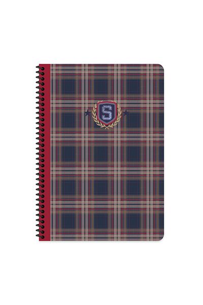 Keskin Colors Keskin Color A4 Lined Spiral Plaid Patterned School Notebook – (80 Sheets)