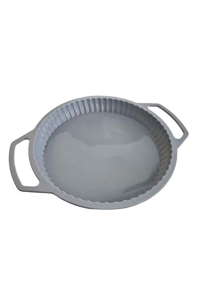 SIKS ® Baking Pan For Cakes, Cake, Silicone Material, Round, 24x3.5 Cm, Gray