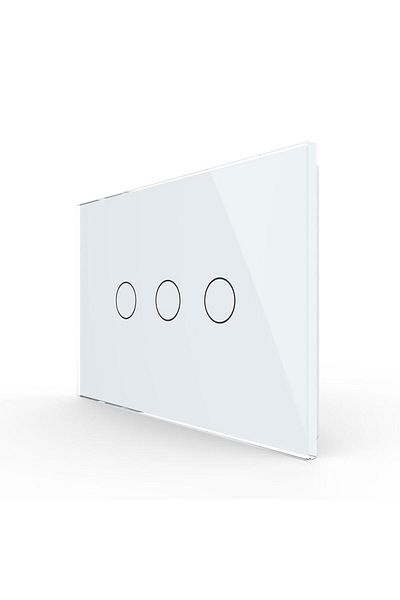 Livolo Livolo triple touch switch panel made of glass, Italian standard, new series (White)