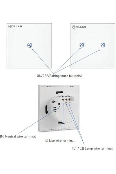 TELLUR Intrerupator Simplu Wi-Fi cu Touch din Sticla Tellur, SS1N, 1 Port
